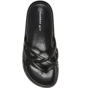 Madden Girl Sandals Size 10 Black Women Fowler Slip On Comfort Platform Strappy